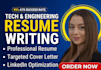 write ats tech resume engineering resume cybersecurity resume and cover letter