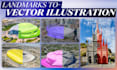 design vector illustration and line art illustration for buildings and landmarks