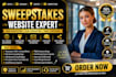 create a high converting sweepstakes, raffle, giveaway website and campaign