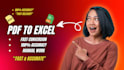 manually convert PDF to excel with high accuracy