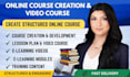 create online course content, elearning video courses, scripts and workbooks