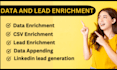 data enrichment lead appending CSV enrich, prospect email list, CRM integration