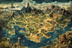 make a fantasy map illustration for map