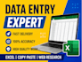 do data entry, copy paste, excel data entry and web research