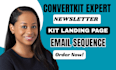 setup convertkit newsletter convertkit email sequence kit landing page expert
