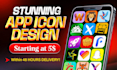 design mobile app icon and app icon logo