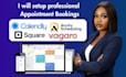 setup acuity scheduling, calendly, vagaro, square appointment booking website