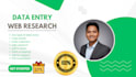 do accurate and fast data entry, excel, copy paste, web research