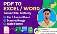 convert PDF to excel, CSV and word with custom python scripts