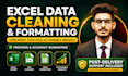do ms excel data cleaning and formatting, splitting, sorting