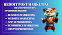 do reddit seo post for ai business website saas app product promotion