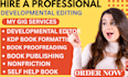 do developmental book edit, paperback formatting se on amazon kdp