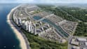 design 3d large scale city master planning coastal city development urban layout