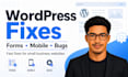 fix your wordpress website bugs, forms, and mobile issues