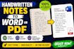 convert handwritten notes into word or PDF in 24 hours