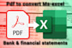 convert PDF to excel data entry fast