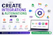 create integrations and automations using zapier, make, pabbly, and n8n