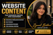 write professional website content