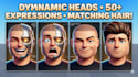 create a professional, facs rigged 3d roblox dynamic head