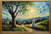 create oil painting scene with dramatic composition
