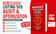 do a full amazon KDP listing SEO audit and optimize your romance book visibility