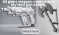 create custom 3d game weapon models and stylized gun assets
