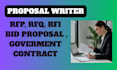 write winning government contract response to solicitation bid proposal rfp rfq