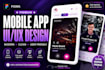 design modern mobile app UI UX for ios android using figma