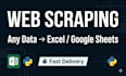 do web scraping, data extraction, and deliver clean excel or google sheets data