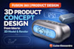 design clean 3d product concepts for your idea in fusion 360