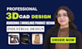 do 3d cad design, 3d product modeling, rendering industrial design in solidworks