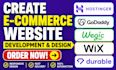 create ecommerce hostinger godaddy wegic wix durable website development design