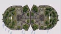 revamp modern public park, pedestrian walkway design, playground space rendering