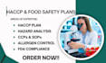write full haccp plan food safety plan hazard analysis and allergen control