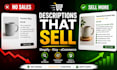 write high converting product descriptions for shopify and etsy