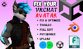 fix, optimize, edit your vrchat avatar, add toggles, physbones and upload