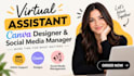be virtual assistant, executive assistant, canva designer, social media manager