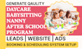 generate daycare, babysitting, nanny, after school program leads and website