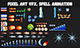 create pixel art vfx, spell animation, element, sprite sheet, glow effect, asset