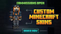 make custom minecraft skin from your character anime,pvp, youtube, java bedrock