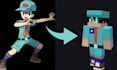make custom minecraft skin from your character anime,pvp, youtube mc