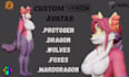 create custom 3d furry vrchat avatar, 3d vtuber model for pc, quest and vtubing