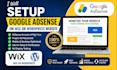setup google adsense on wix or wordpress website