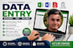 do fast and accurate data entry, copy paste, typing work