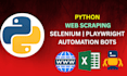 build custom python web scraper, selenium bot and automation script