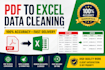 convert scanned PDF to excel and clean data