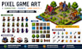 do retro pixel game art pixel art character spritesheet pixel game map tileset