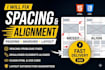 fix website spacing, alignment and layout issues