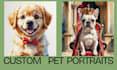 create custom whimsical animal portraits