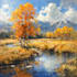 paint landscape in real oil painting